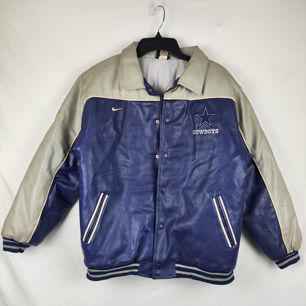 Dallas Cowboys Jacket Youth Boys Large Blue Gray White NFL Football Nike Coat